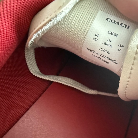 Coach Mens Shoes Men's High Line Leather Snake Script Sneakers - Picture 5 of 7